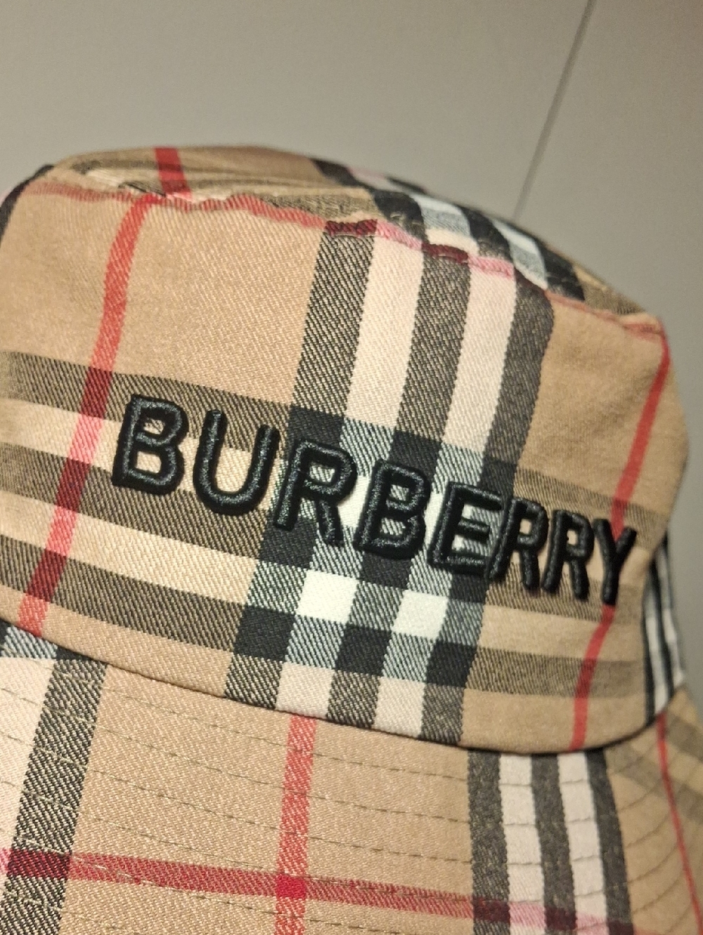 Burberry Beige Check Bucket Hat - Picture 2 of 6